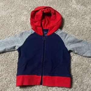 Red, Blue, and Gray Baby Gap Hooded Zip-up Sweatshirt size 18-24 Months